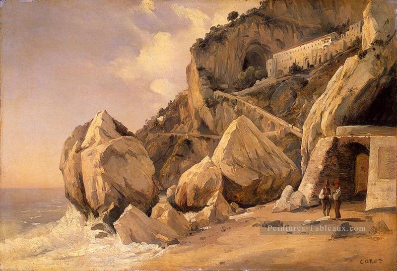 Roches à Amalfi plein air romantisme Jean Baptiste Camille Corot Peintures à l'huile
